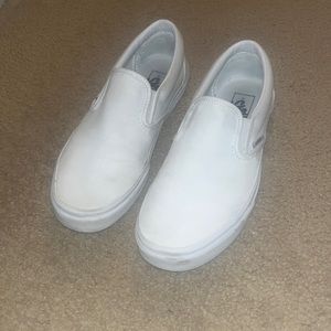 Vans White Slip on Shoes